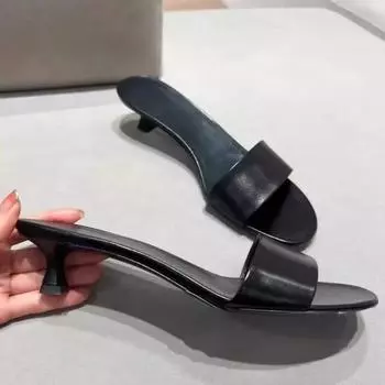 Летние женские тапочки, модные женские туфли с открытым носком, для вечеринок на открытом воздухе, на низком каблуке, женские сандалии в уличном стиле, размеры 35-40 35