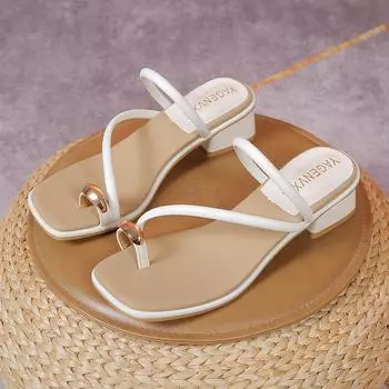 Летние женские тапочки на открытом воздухе, модные повседневные высококачественные удобные однотонные износостойкие женские тапочки без шнуровки 35