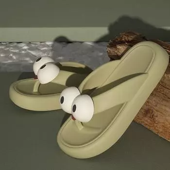 Летние женские тапочки на толстой подошве из материала ЭВА, удобная мягкая подошва, противоскользящие, износостойкие повседневные тапочки 36-37 зелёный