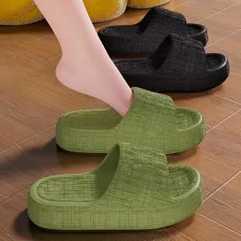 Летние женские тапочки на толстой подошве, высококачественные тапочки для ванной и дома, тапочки для скейтборда, удобные домашние тапочки, парные уличные тапочки 36-37 чёрный