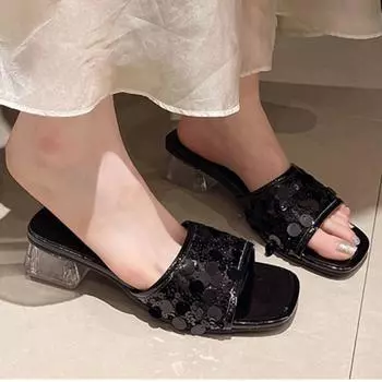 Летние женские тапочки, однотонные, высокого качества, новая женская обувь на плоской подошве, нескользящие уличные женские пляжные тапочки с бриллиантами 35