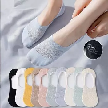 Летние женские тапочки с низким вырезом, бесшовные носки-лодочки, нескользящие ультратонкие дышащие невидимые носки, женские чулки, носки
