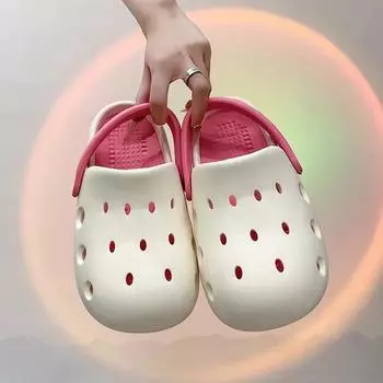 Летние женские тапочки с закрытым носком на платформе из ЭВА, новые модные дышащие туфли-сабо на плоской подошве для женщин, повседневные сандалии для женщин на открытом воздухе 36-37