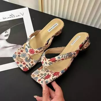 Летние женские тапочки с застежкой-молнией, новинка 2024 года, модные элегантные шлепанцы на танкетке, женские повседневные пляжные шлепанцы, сандалии 39 бежевый