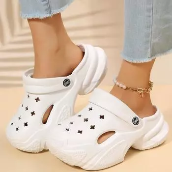 Летние женские тапочки, садовые сандалии, базовая оплата, сабо, ЭВА, сплошные шлепанцы, повседневная модная обувь для отдыха на природе, женская 36-37 бежевый