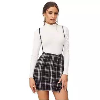 Летние женские трикотажные эластичные повседневные пригородные платья с ремешками S чёрный/белый