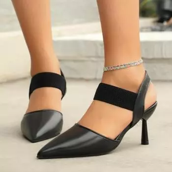 Летние женские туфли-лодочки на высоком каблуке, повседневная мода, острый носок, тонкий каблук, неглубокий вырез, банные эластичные сандалии без застежек для женщин 36 грязно-белый