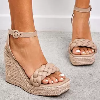 Летние женские туфли на каблуке 12,5 см, босоножки на платформе 3,5 см, женские босоножки-гладиаторы на танкетке, босоножки на блочном каблуке, туфли-ремешки в римском стиле 35 чёрный