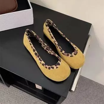 Летние женские туфли на мягкой подошве из замши с леопардовым принтом 2024 г. 38 синий