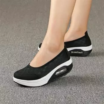 Летние женские туфли на толстой подошве Shake Casual Shake Shoes Thick Bottom Sponge Single Cushion Shoes 36 чёрный