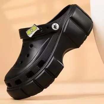 Летние женские увеличивающие высоту модные нескользящие женские сандалии из ПВХ высотой 4 см 36 белый