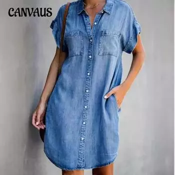 Летние женские узкие джинсовые платья с короткими рукавами, платье средней длины S серый