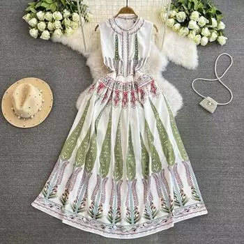 Летние женские винтажные платья без рукавов с роскошным бисером и бриллиантами, длинные макси-праздничные пляжные платья M белый