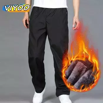 Летние зимние спортивные брюки, осенние бархатные теплые брюки, быстросохнущая спортивная одежда, свободные прямые износостойкие толстые брюки для мужчин 4XL