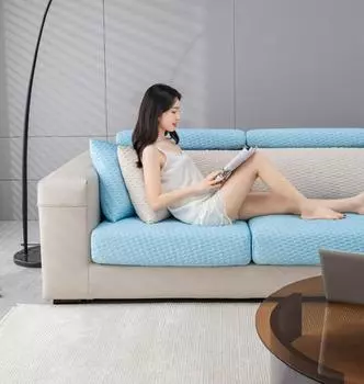 Летний эластичный чехол для дивана из ледяного шелка, однотонный Нескользящий охлаждающий чехол для дивана, универсальный защитный чехол для мебели для гостиной Backrest S 1PCS серый