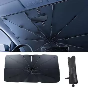 Летний автомобильный зонтик от солнца, теплоизоляционный автомобильный зонтик, складной зонт, автомобильный солнцезащитный козырек One Size чёрный