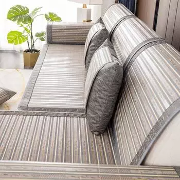 Летний бамбуковый коврик, диванная подушка, летний нескользящий коврик, новый бамбуковый коврик из ледяного шелка, прохладная диванная подушка 60*60cm