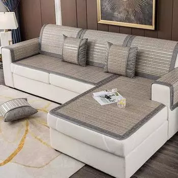 Летний бамбуковый коврик, подушка для дивана, летний нескользящий летний охлаждающий коврик, летний коврик, подушка из ледяного шелка, подушка для сиденья, чехол для дивана, летний коврик 60*60cm