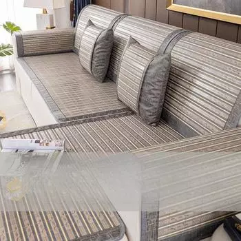 Летний бамбуковый коврик, подушка для дивана, летний нескользящий летний коврик, бамбуковый коврик из ледяного шелка, крутая подушка для дивана 60*60cm