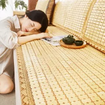 Летний бамбуковый коврик в китайском стиле, подушка для дивана, летний летний коврик для дивана, нескользящий, без заусенцев, крутой коврик, бамбуковый коврик, подушка 50*50