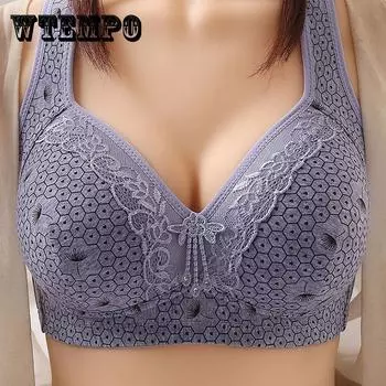 Летний бюстгальтер без большого стального кольца, тонкий стиль, удобный сборный дышащий бюстгальтер для среднего и пожилого возраста с тремя рядами пряжек 36/80BC