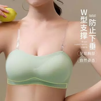 Летний бюстгальтер без бретелек невидимое нижнее белье женское с отрицательными ионами дышащий топ-труба тип красота спинка бесшовный бюстгальтер M (34/75ABC.90 - 55 kg)