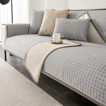 Летний чехол для дивана Ice Silk, нескользящий клетчатый жаккардовый коврик для дивана, универсальный чехол для углового дивана, подлокотник, спинка, полотенце 70x70 A