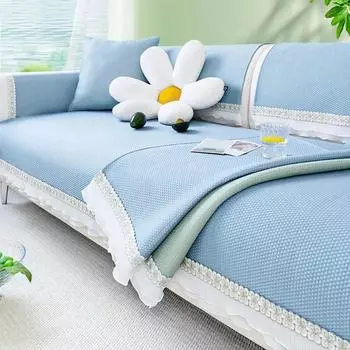 Летний чехол для дивана Ice Silk, универсальный нескользящий коврик для дивана, прохладная подушка, роскошные чехлы для дивана, полотенца для дивана для гостиной 70x70