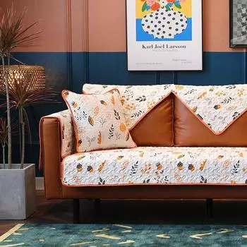 Летний чехол для дивана из чистого хлопка, который можно стирать в машине, четырехсезонный универсальный противоскользящий чехол для дивана 70*70