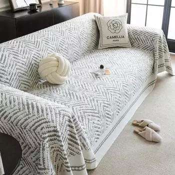 Летний чехол для дивана из ледяного шелка, легкий роскошный высококачественный французский кремовый стиль, летний прохладный чехол для диванной подушки, полное полотенце 200*130cm