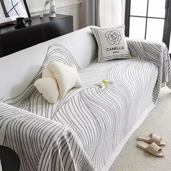 Летний чехол для дивана из ледяного шелка, легкий роскошный высококачественный французский кремовый стиль, летний прохладный чехол для диванной подушки, полное полотенце 200*130cm