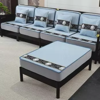 Летний чехол для дивана, нескользящий коврик для дивана, универсальное покрывало, мягкое и дышащее, защитное покрытие для подушки сиденья дивана (A) Pillowcase синий