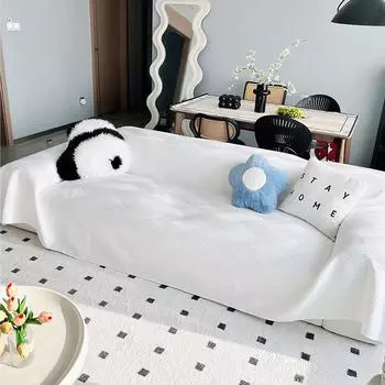 Летний чехол для дивана, полотенце, нескользящее полное покрытие, пылезащитный чехол, черный технологичный однотонный чехол для дивана 190*130cm