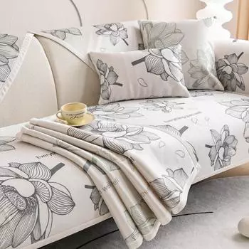 Летний чехол для дивана с принтом для гостиной, коврик для дивана из ледяного шелка, нескользящий универсальный L-образный чехол для дивана, подлокотник для дивана, Chshiontowel 1pc 30x50 pillowcase