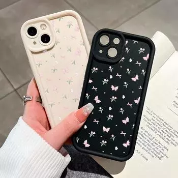 Летний чехол для телефона с бабочками и цветочным принтом для iPhone Samsung Galaxy Xiaomi Redmi POCO HUAWEI Honor, противоударный резиновый мягкий гибкий чехол iPhone 13 Pro