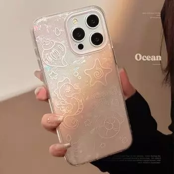 Летний чехол для телефона с изображением океанских животных для IPhone 11/12/13/14/15 15promax