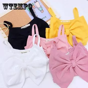 Летний детский милый однотонный жилет без рукавов, топы без рукавов в корейском стиле, тонкая майка с вырезом наизнанку для девочек 130 розовый