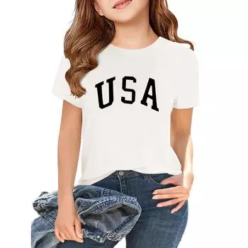 Летний детский топ для мальчиков и девочек с принтом, футболка с короткими рукавами, базовый 130 белый