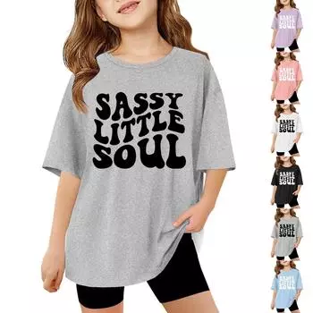 Летний детский топ для мальчиков и девочек с принтом, футболка с короткими рукавами, базовый 100 чёрный