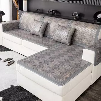 Летний диван, бамбуковый коврик, летний коврик для гостиной, крутая подушка, прохладное ощущение, летние нескользящие подушки из ледяного шелка 60*60cm