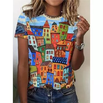 Летний дизайн с круглым вырезом, повседневная свободная ретро-футболка в стиле Харадзюку, модная и простая женская футболка с коротким рукавом XXS