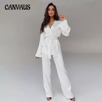 Летний французский комфортный кардиган для кожи с шелковой ночной рубашкой и брюками, пижамный комплект для женщин, домашняя одежда S белый