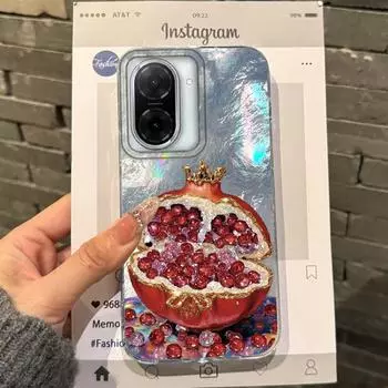 Летний Фруктовый Чехол для Samsung A56 A16 A17 S24 S25 FE Xiaomi Redmi Note 14 13 Pro 14C A5 Huawei Honor 400 200 Lite Pro iPhone 16 Противоударный Чехол iPhone 16 зелёный