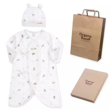 Летний халат Organic Boom Baby s Rabbit Year + шапка + сумка для покупок + набор коробок, корейские детские товары