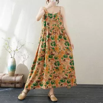 Летний художественный ретро-свитер свободного покроя без бретелек без бретелек А-силуэта для женщин M