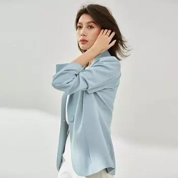 Летний и осенний женский маленький пиджак, блейзер, однобортный пиджак, офисное пальто, элегантный тонкий пиджак, простой приталенный топ XL белый