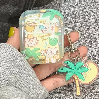 Летний Ins Cat Fish Love мультфильм милый брелок Imd беспроводной Bluetooth чехол для наушников для Apple Air Pods 1 2 Pro 2nd 3 крышка Капа For Airpods 3 (2021)