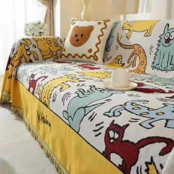 Летний кемпинг пикник мультяшный плед чехол ретро японский стиль диван чехол плед пледы гостиная пара позиция 90x90