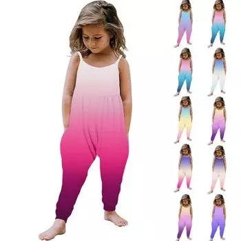 Летний комбинезон без рукавов для маленьких девочек, комбинезон, одежда 100