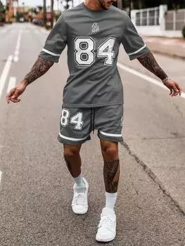 Летний комплект из 3D-принтованной мужской повседневной футболки и пляжных шорт, повседневные мужские шорты с коротким рукавом для отдыха на природе, комплект из 2 предметов для мужчин в уличном стиле S